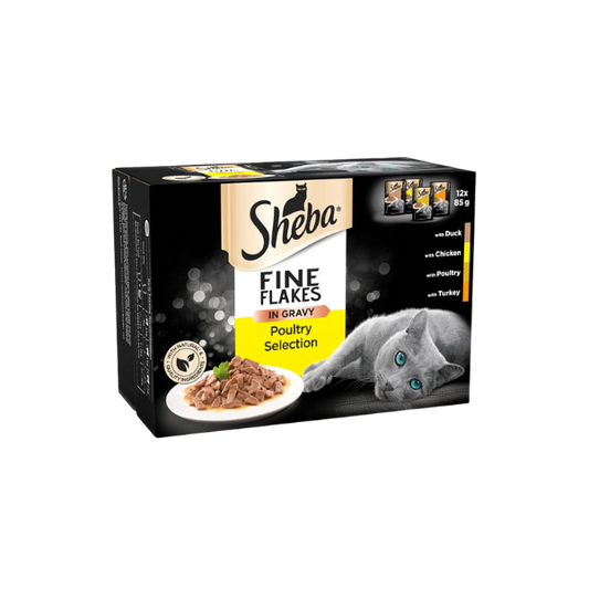 SHEBA® Fine Flakes in Gravy - Wet Cat Food -  85g x12 Pouch